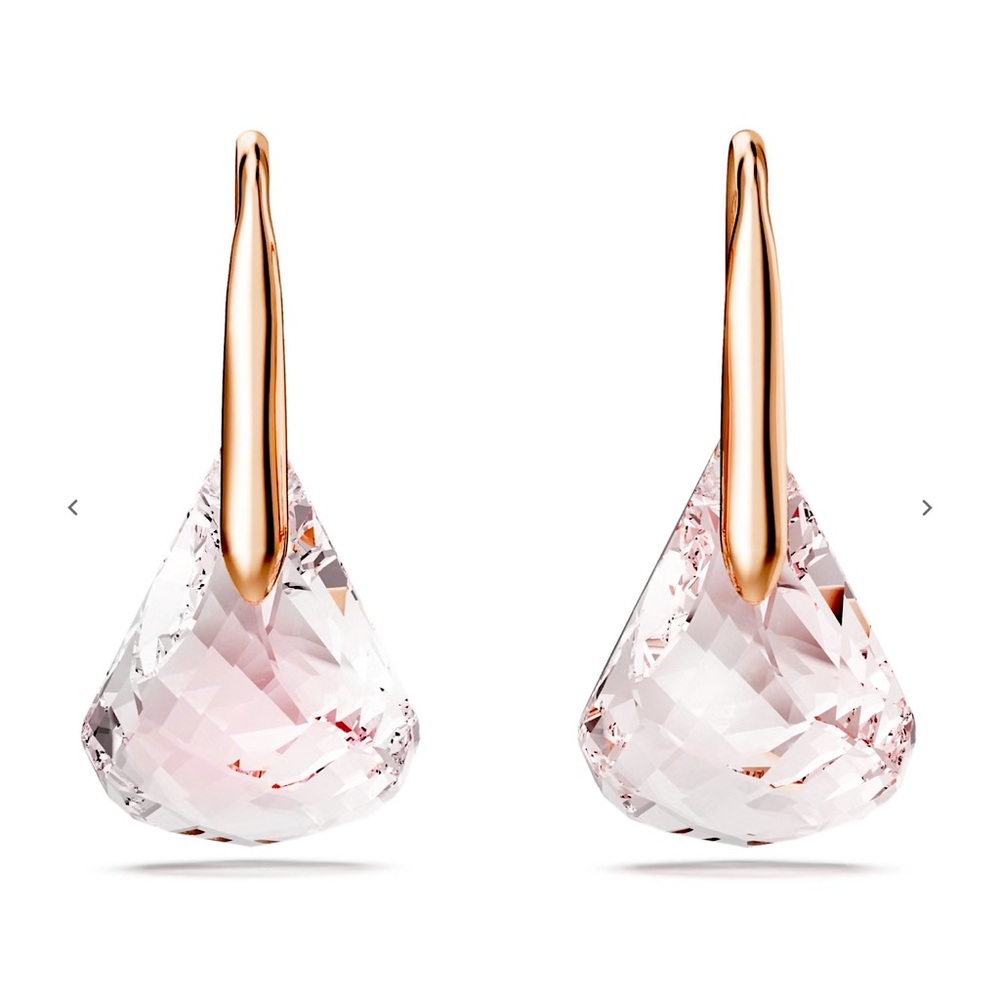 Swarovski Rose Gold and Rose Crystal Lunar Drop Earrings